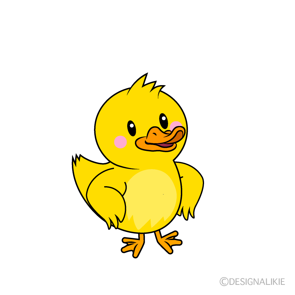 かわいい自信満々なアヒルイラスト