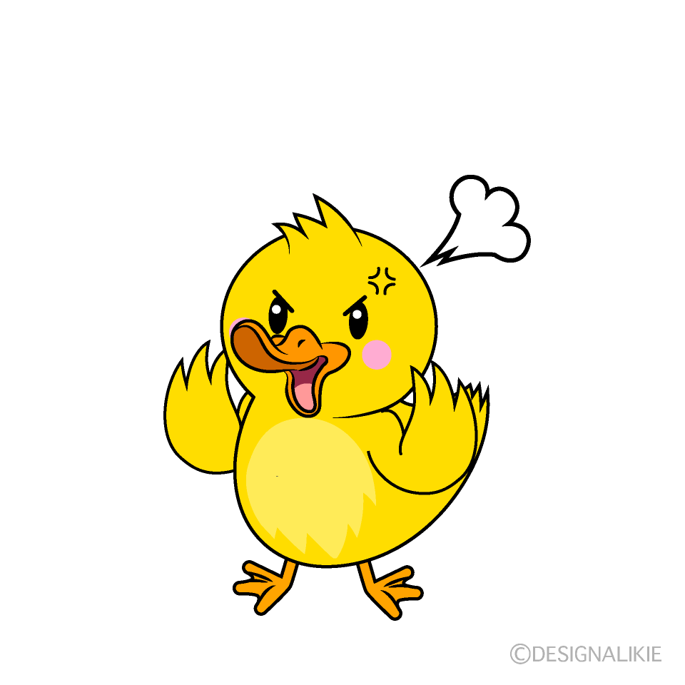 かわいい怒るアヒルイラスト
