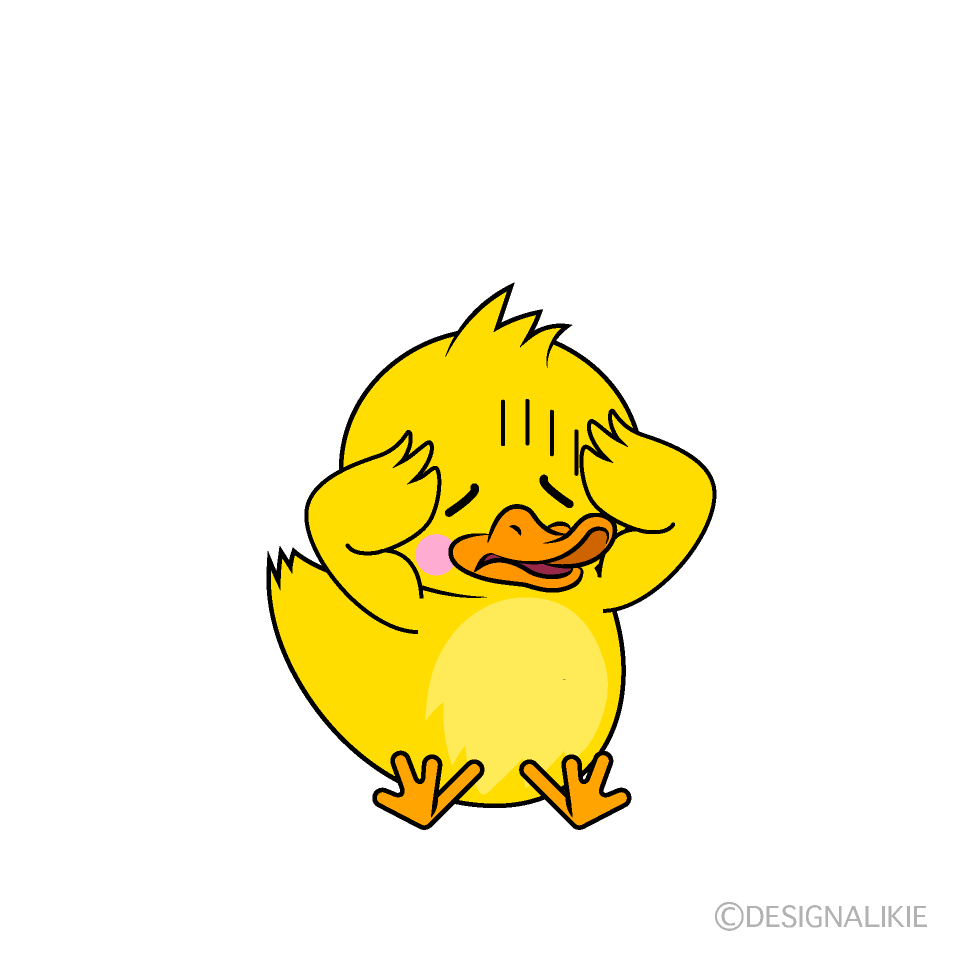 かわいい落ち込むアヒルイラスト