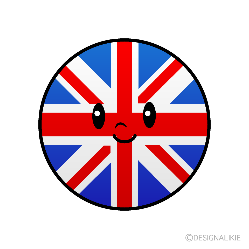 かわいいイギリス国旗（丸型）イラスト