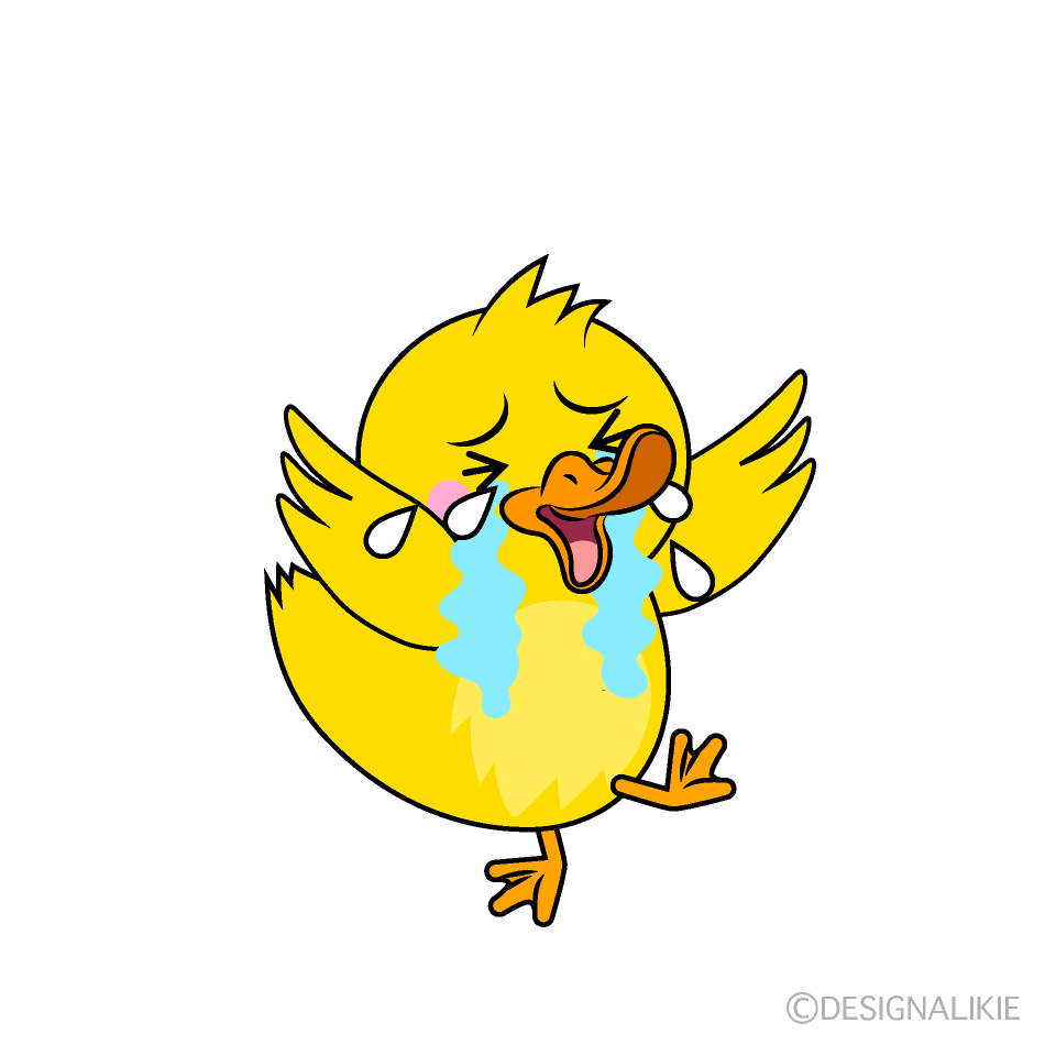 かわいい泣くアヒルイラスト