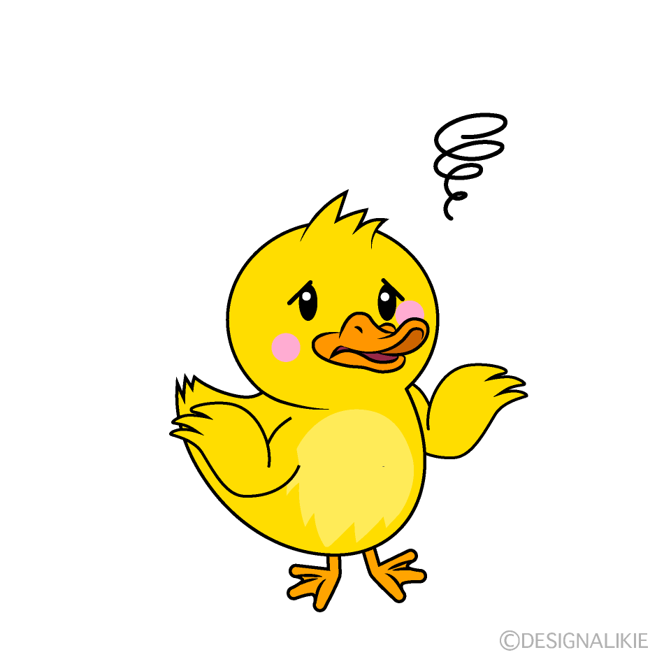 かわいい困るアヒルイラスト