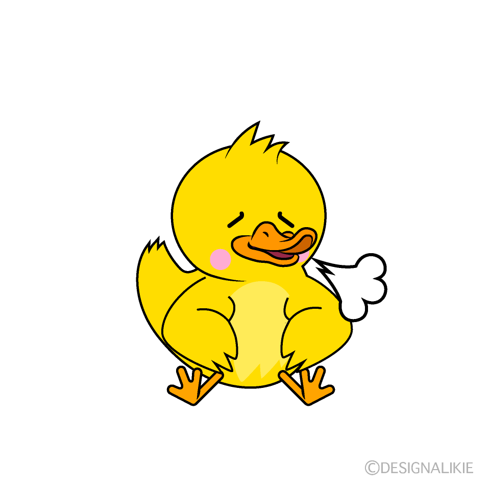 かわいいリラックスしたアヒルイラスト