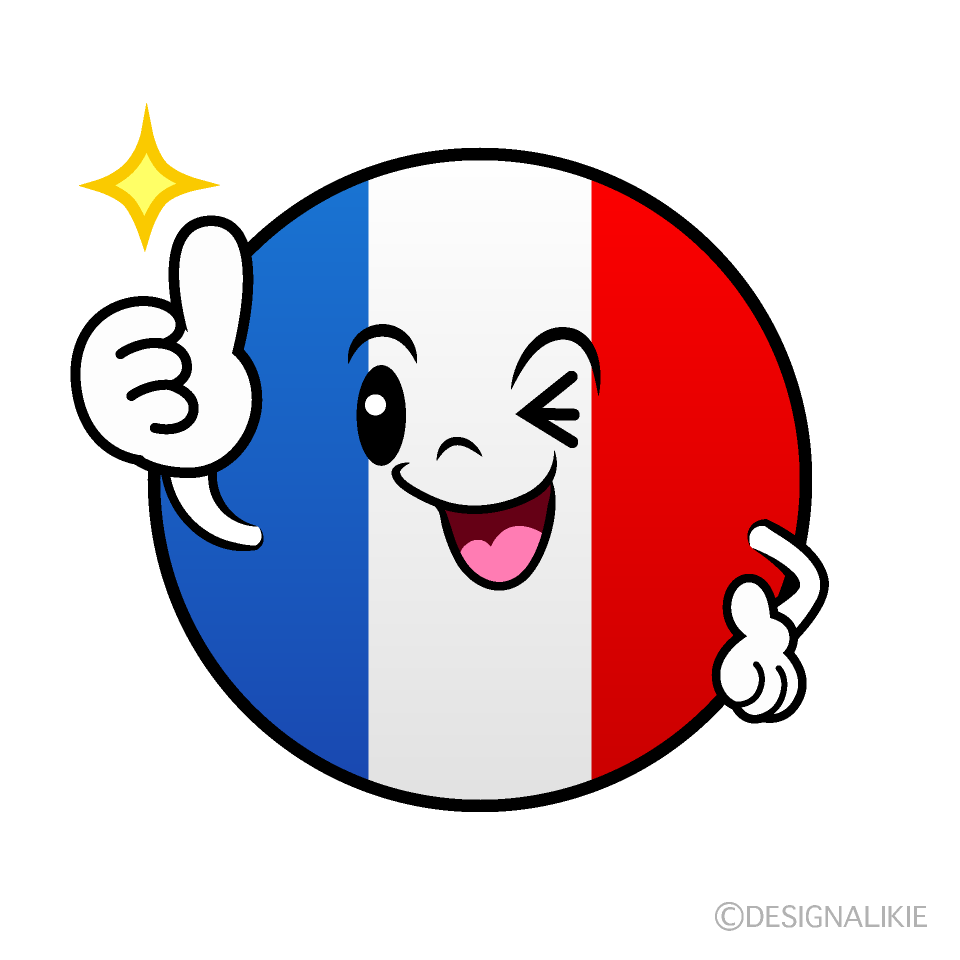 かわいいいいね！のフランス国旗（丸型）イラスト