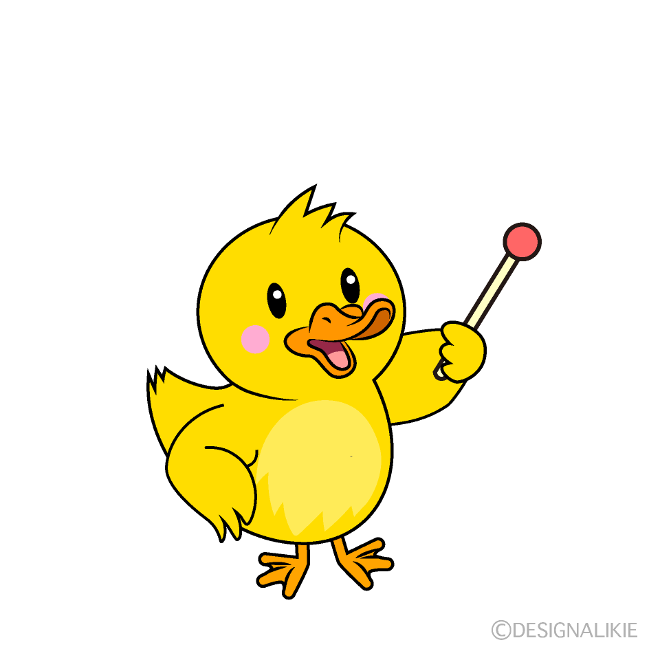 かわいい説明するアヒルイラスト