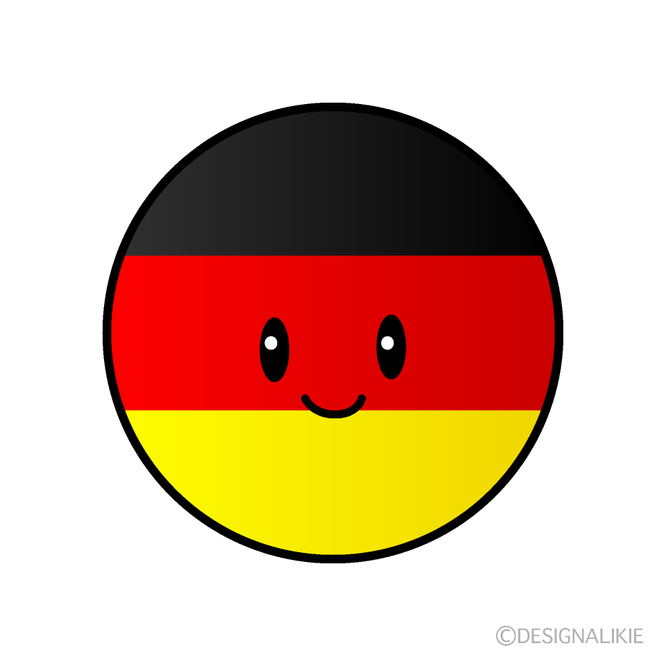 かわいいドイツ国旗（丸型）イラスト