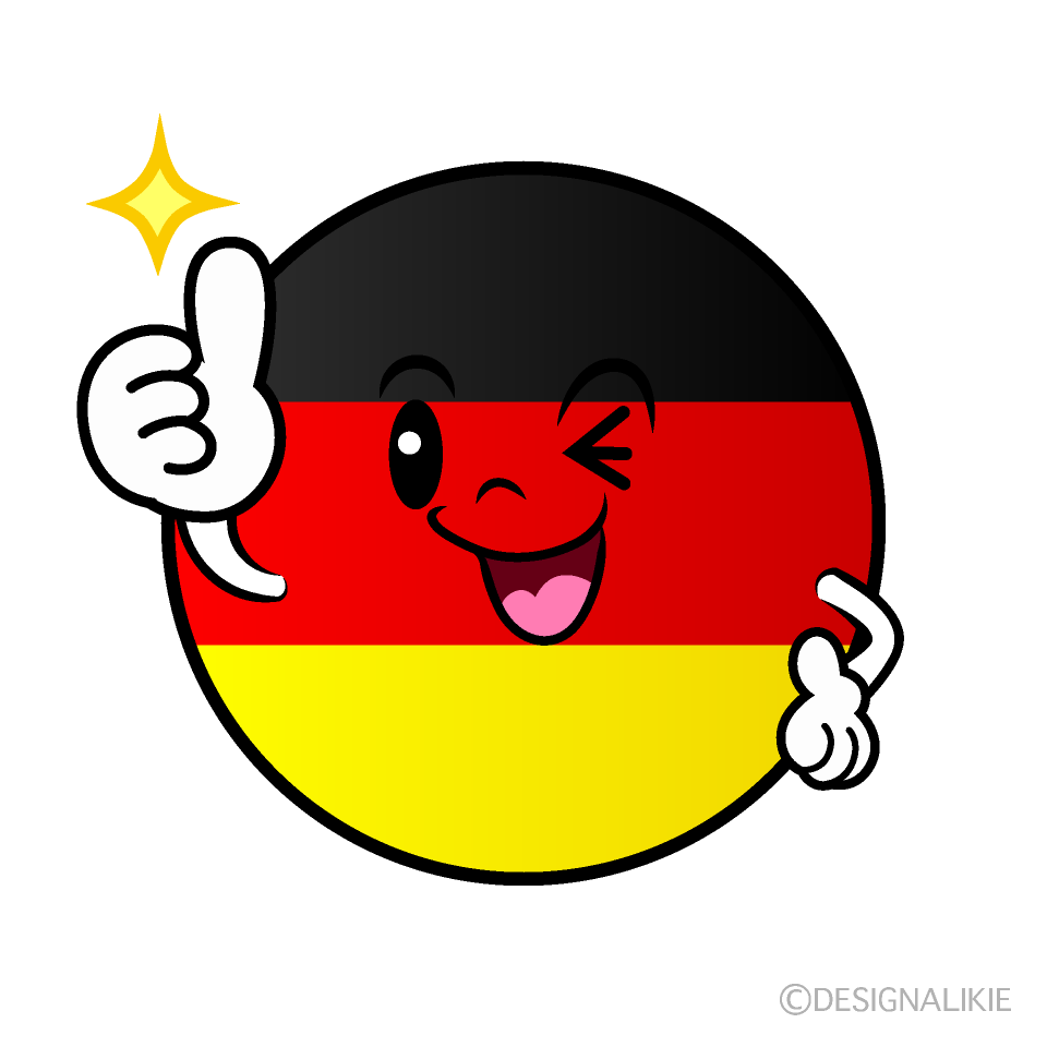かわいいいいね！のドイツ国旗（丸型）イラスト
