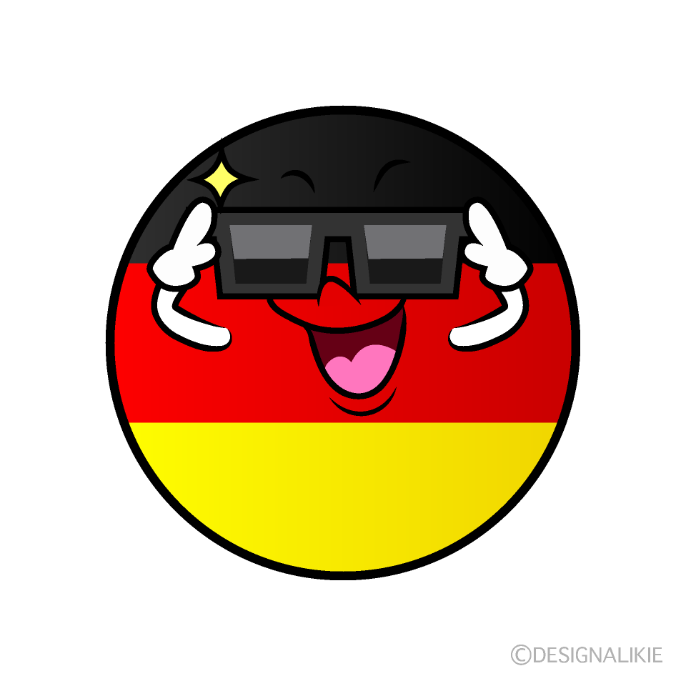 Cute Sunglasses German Flag (Round) Clipart