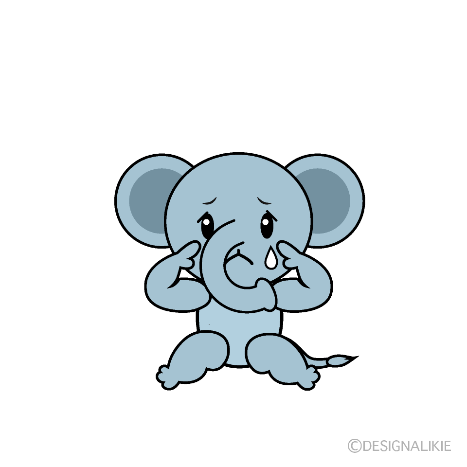 かわいい悲しいゾウイラスト