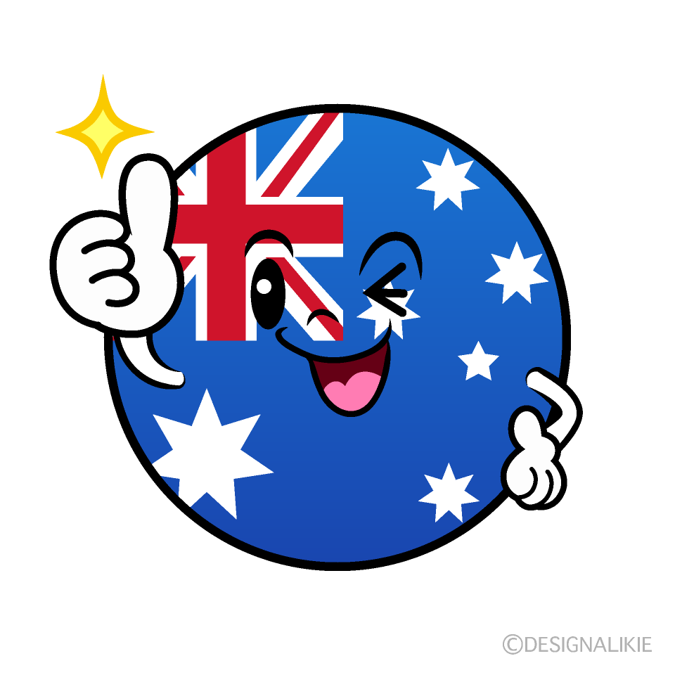 かわいいいいね！のオーストラリア国旗（丸型）イラスト