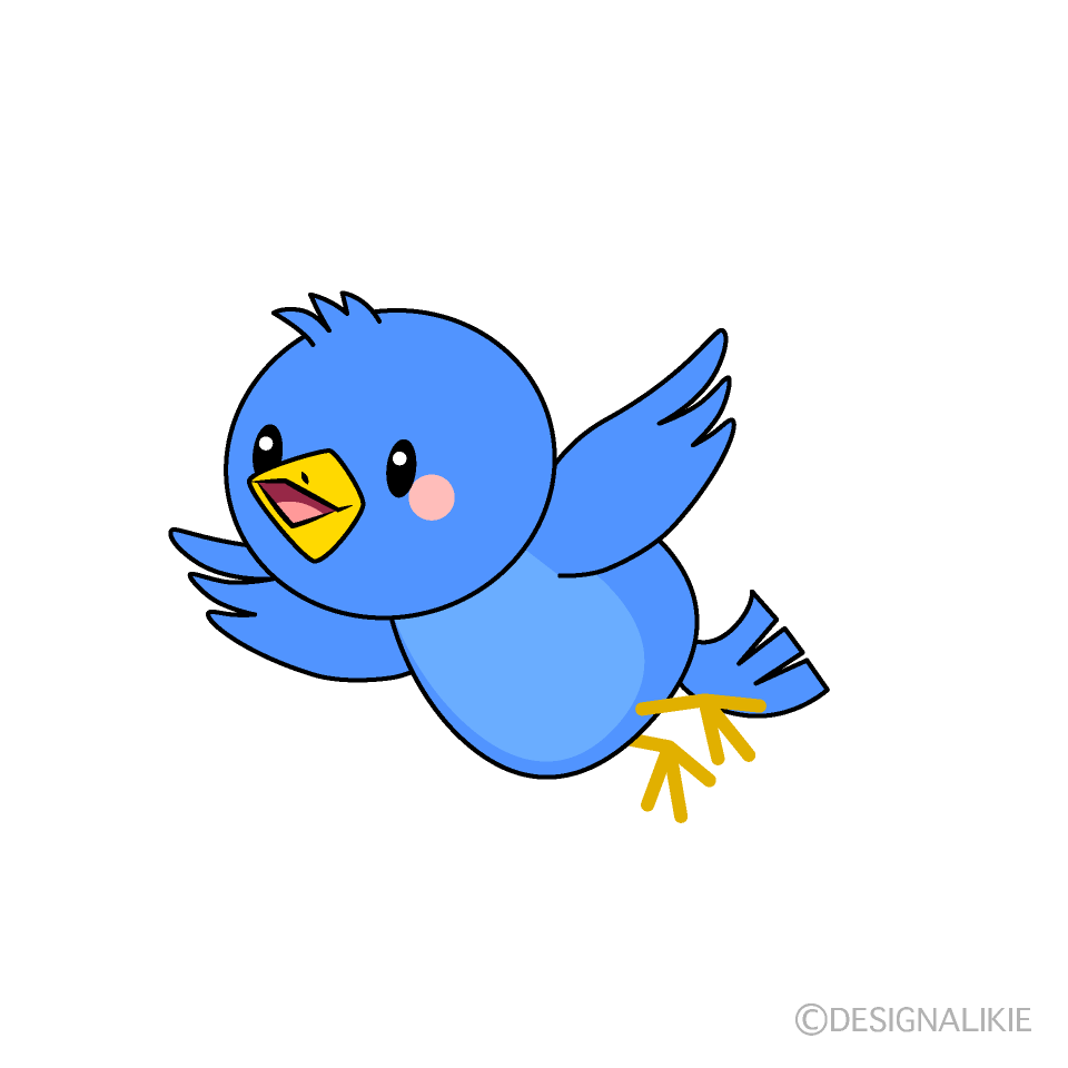 かわいい青い鳥イラスト