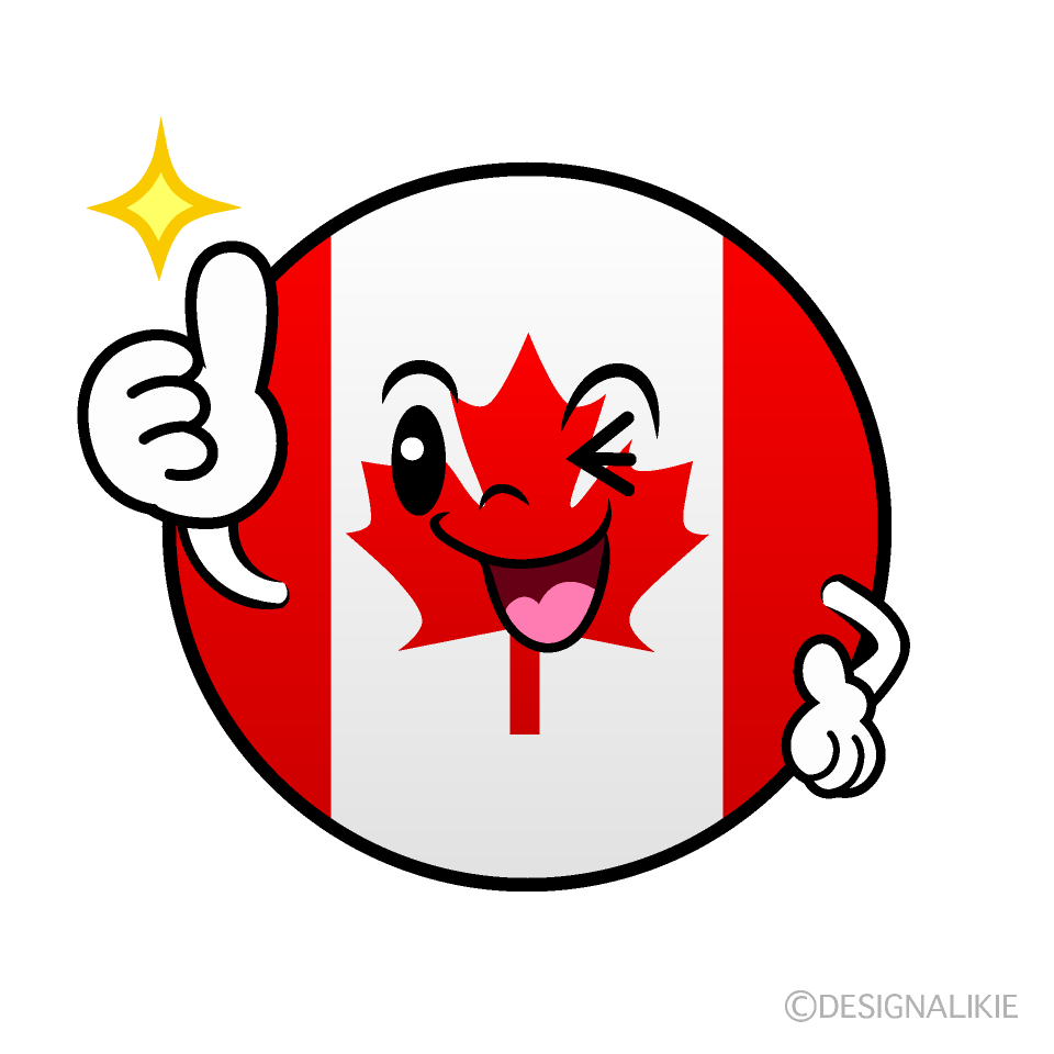 Cute Thumbs-up Canadian Flag (Round) Clipart
