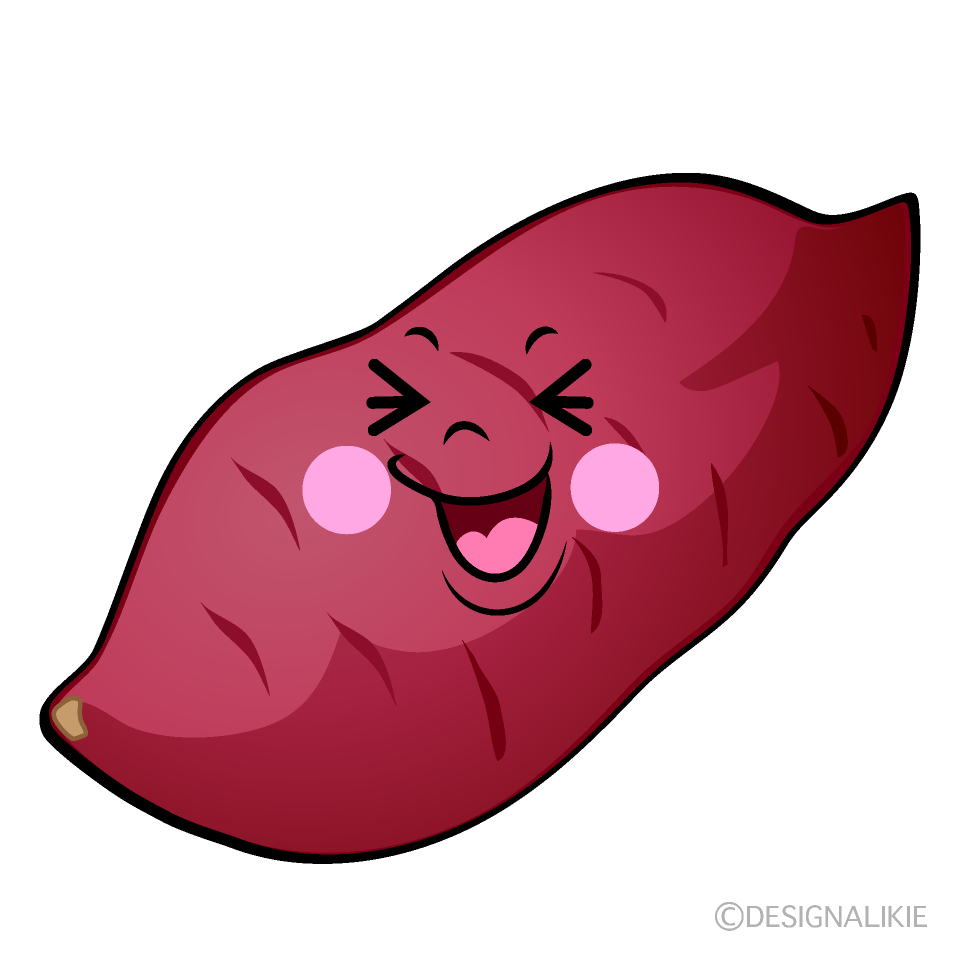 かわいい笑うさつまいもイラスト