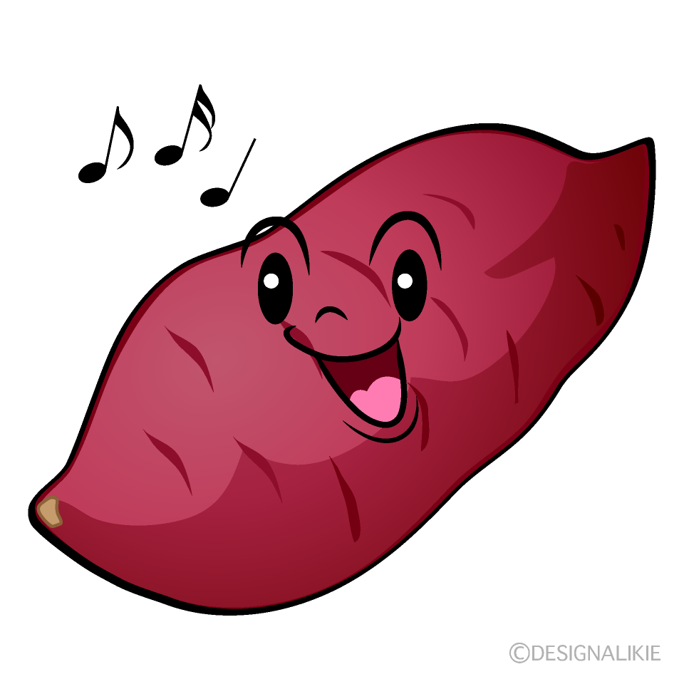 かわいい歌うさつまいもイラスト