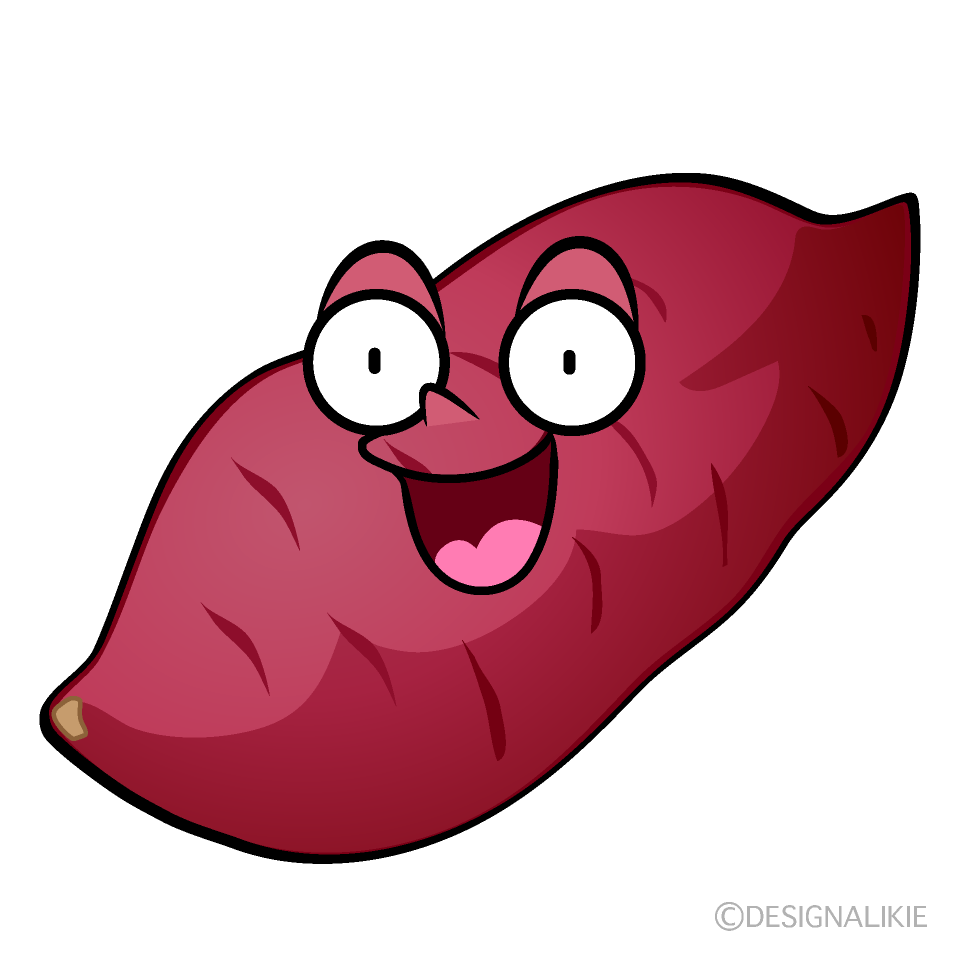 かわいい驚くさつまいもイラスト