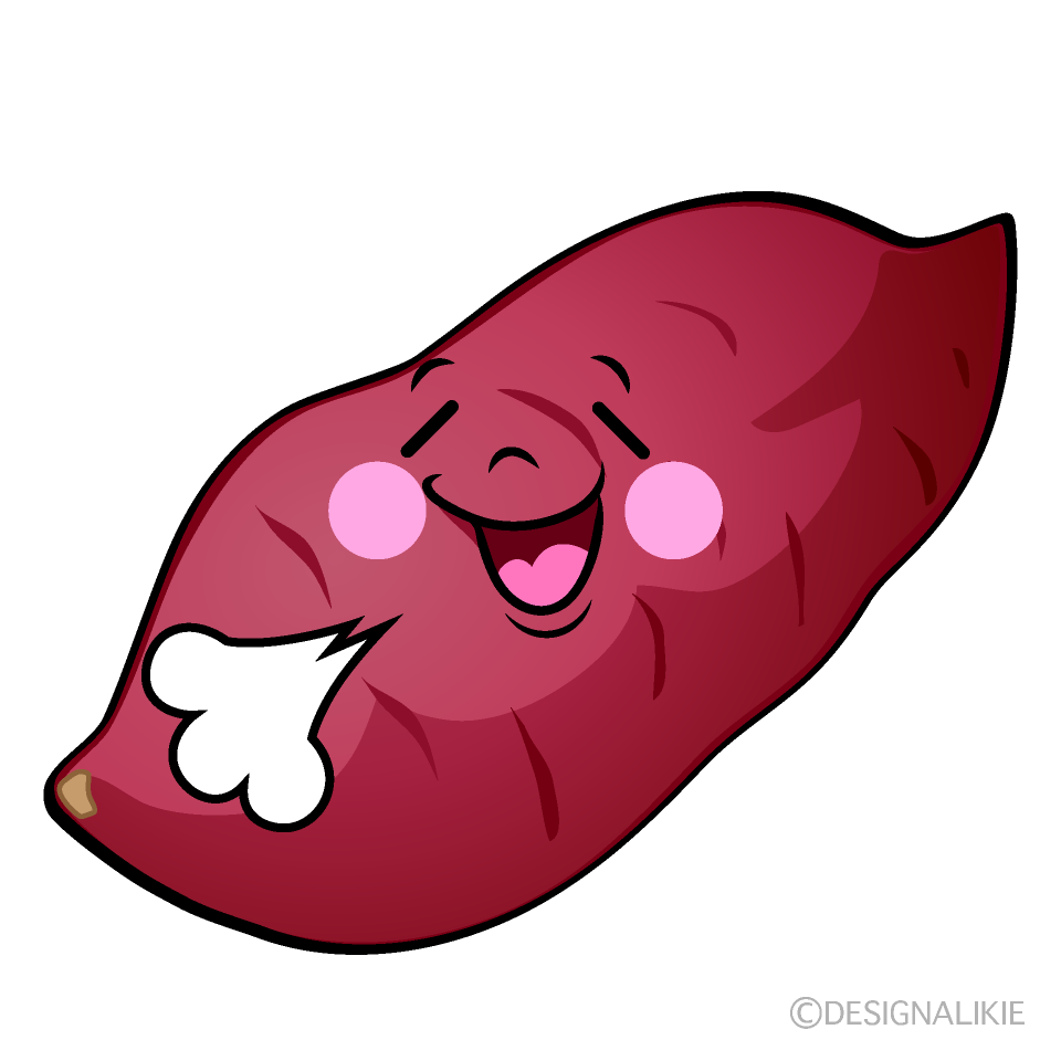 かわいいリラックスするさつまいもイラスト