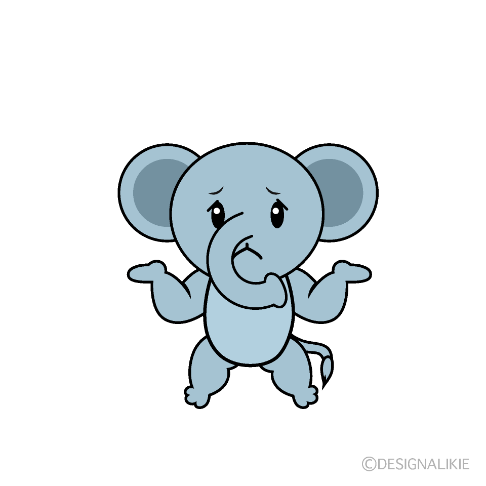 かわいい困るゾウイラスト