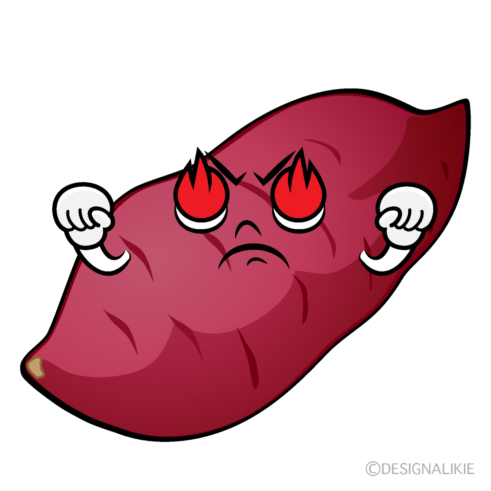 かわいい燃えるさつまいもイラスト