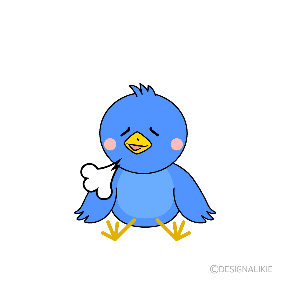 Cute Relaxed Blue Bird Clipart
