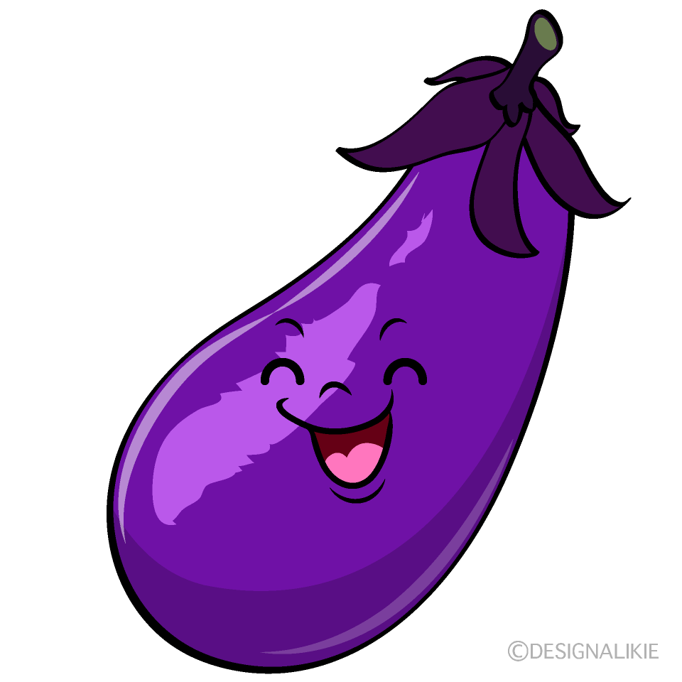 かわいい笑顔のナスイラスト