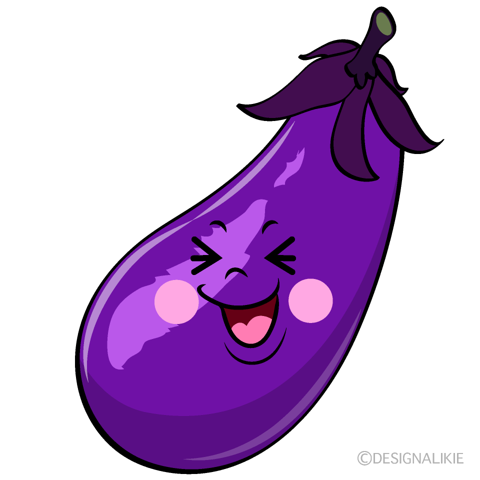 かわいい笑うナスイラスト