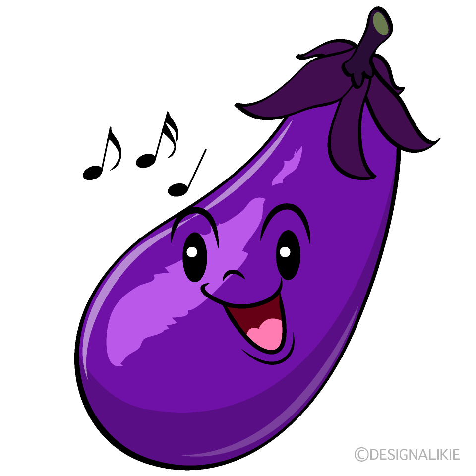 かわいい歌うナスイラスト