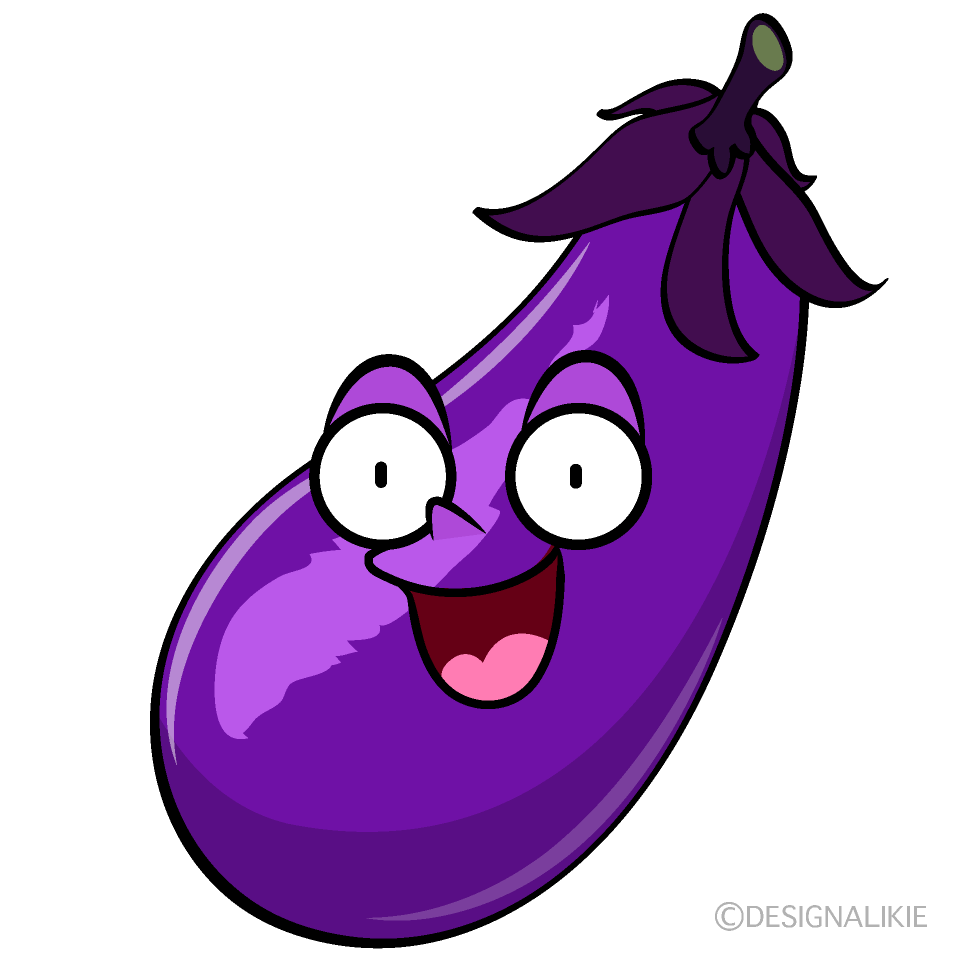 かわいい驚くナスイラスト