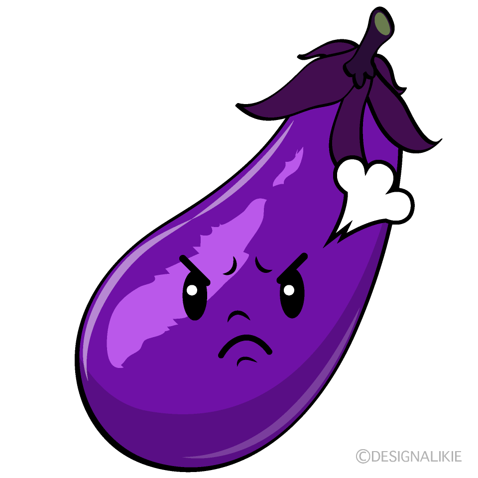 かわいい怒るナスイラスト