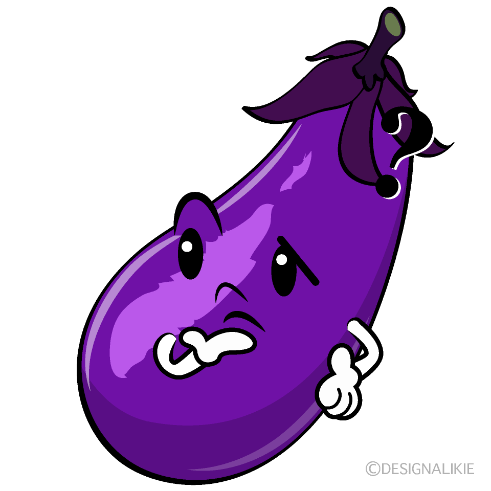 かわいい考えるナスイラスト