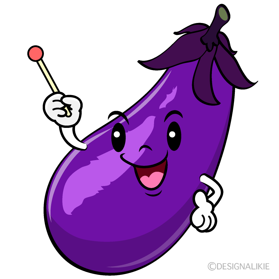 かわいい説明するナスイラスト