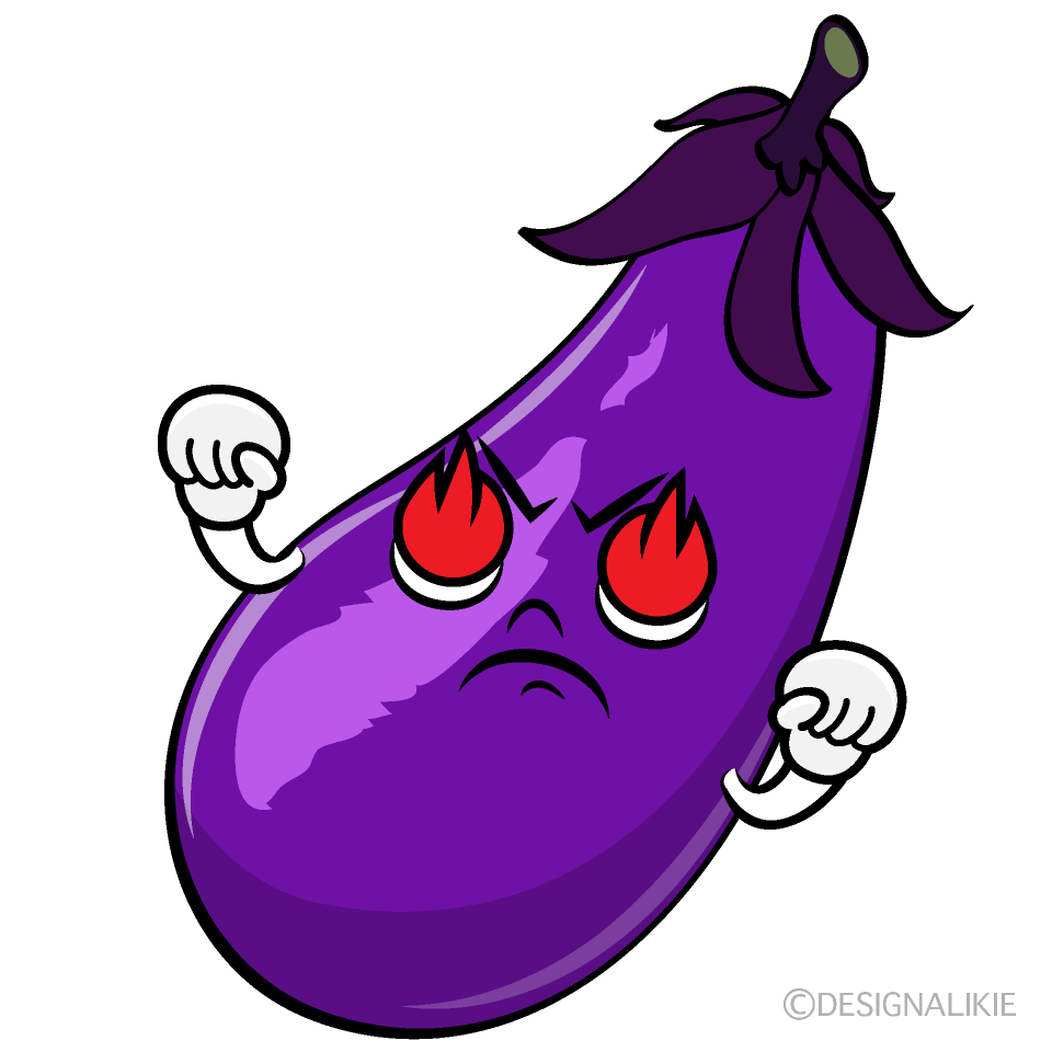 かわいい燃えるナスイラスト