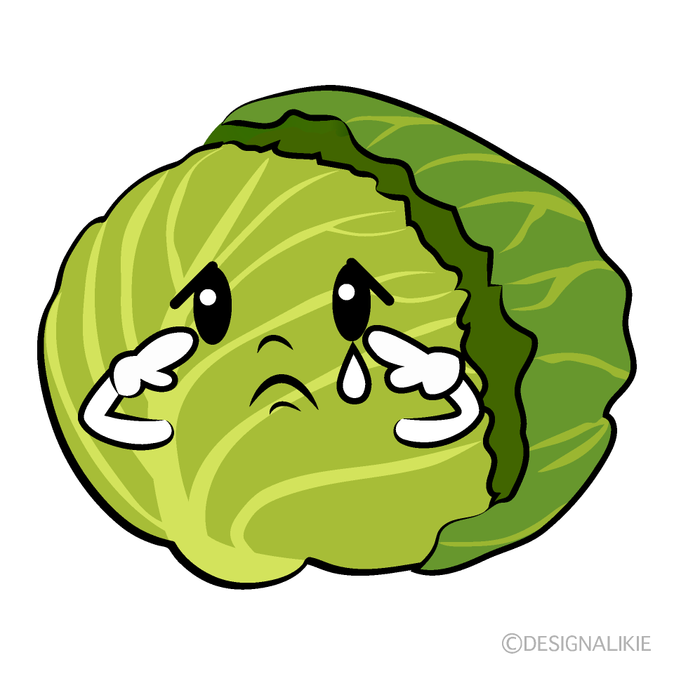 Cute Sad Cabbage Clipart