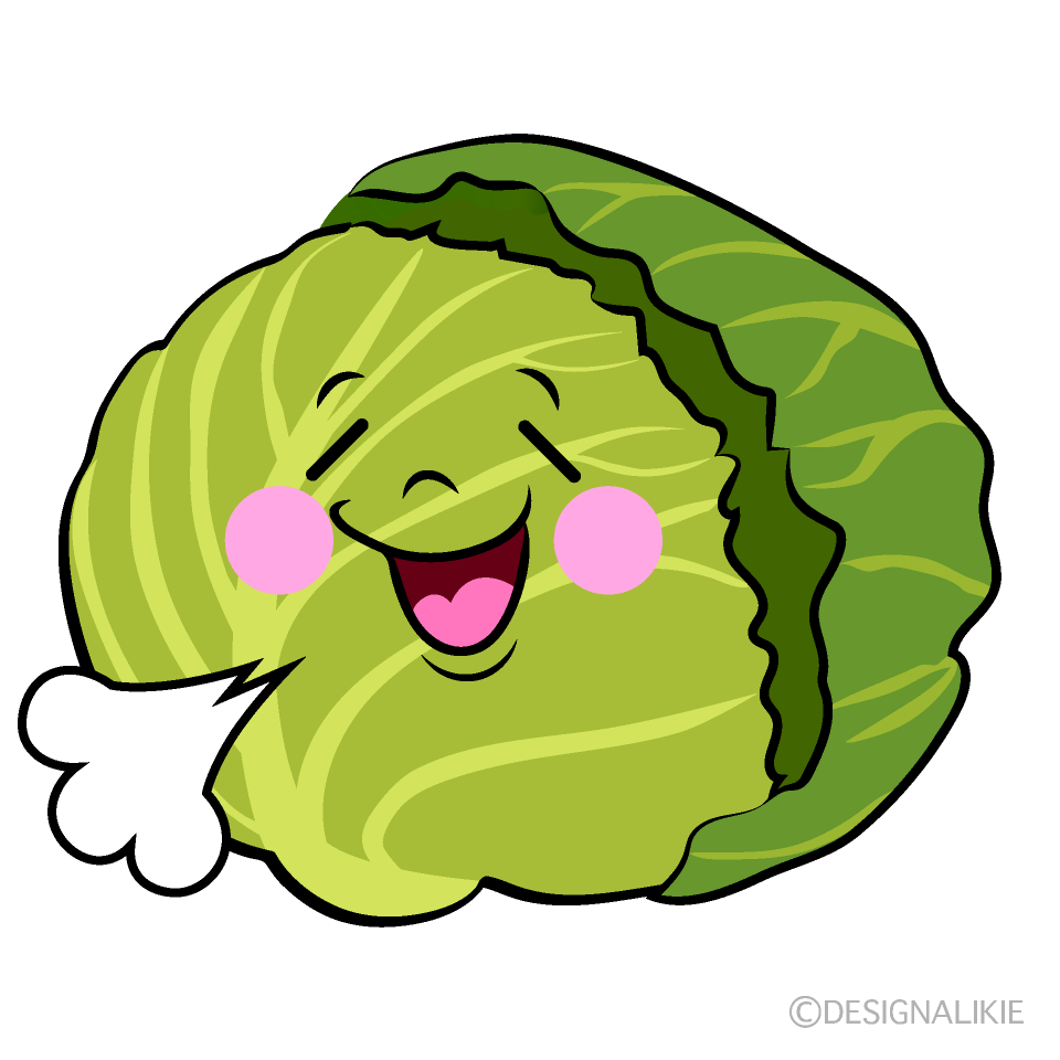 Cute Relaxed Cabbage Clipart