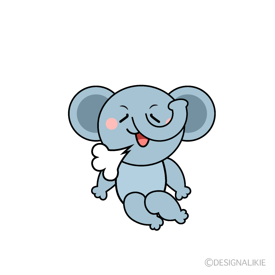 かわいいリラックスしたゾウイラスト