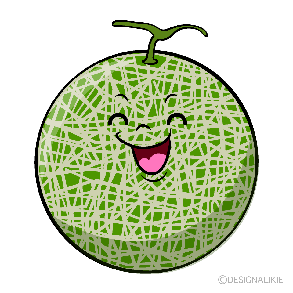 かわいい笑顔のメロンイラスト