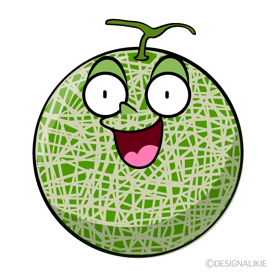 かわいい驚くメロンイラスト