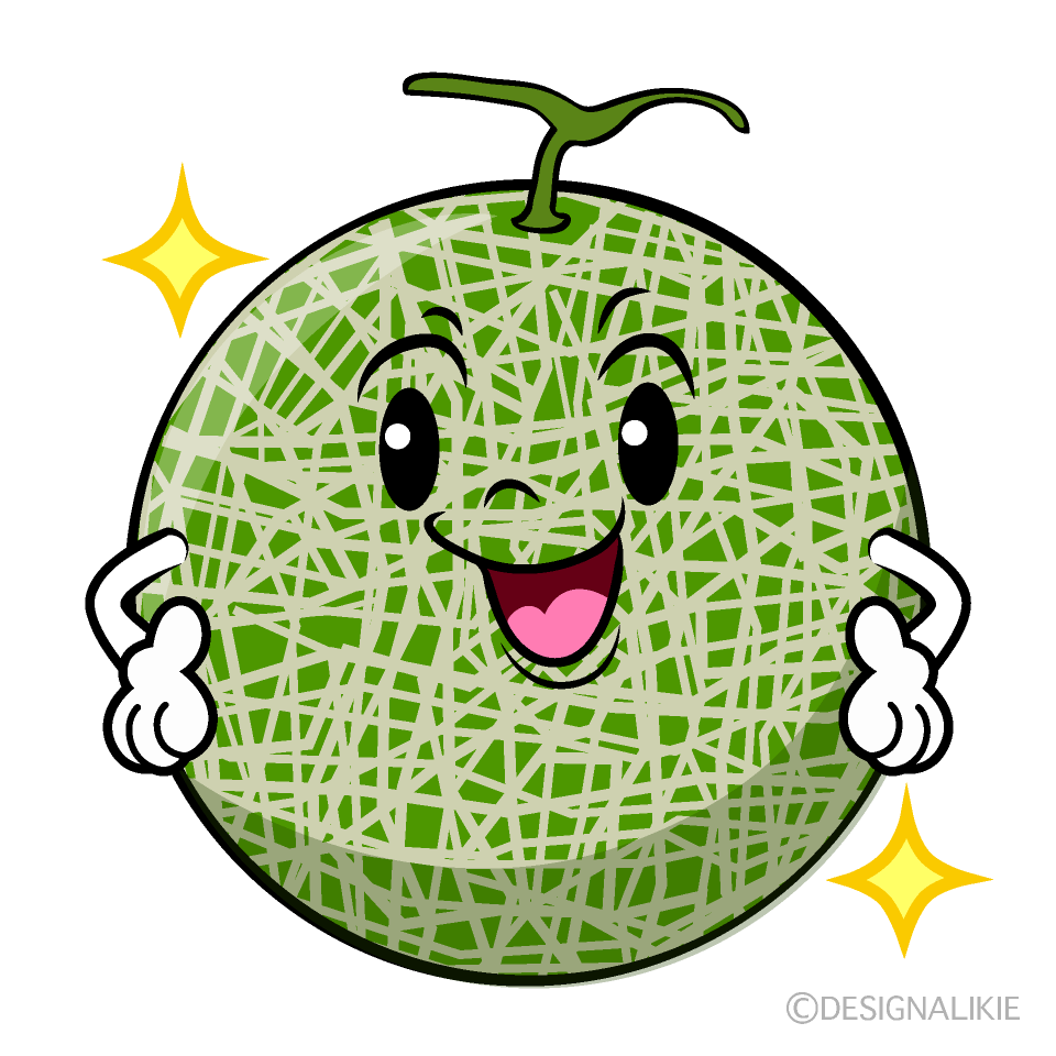 かわいい自信満々なメロンイラスト