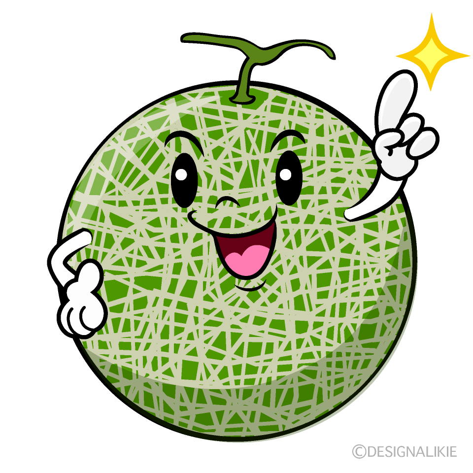 かわいい指差しメロンイラスト