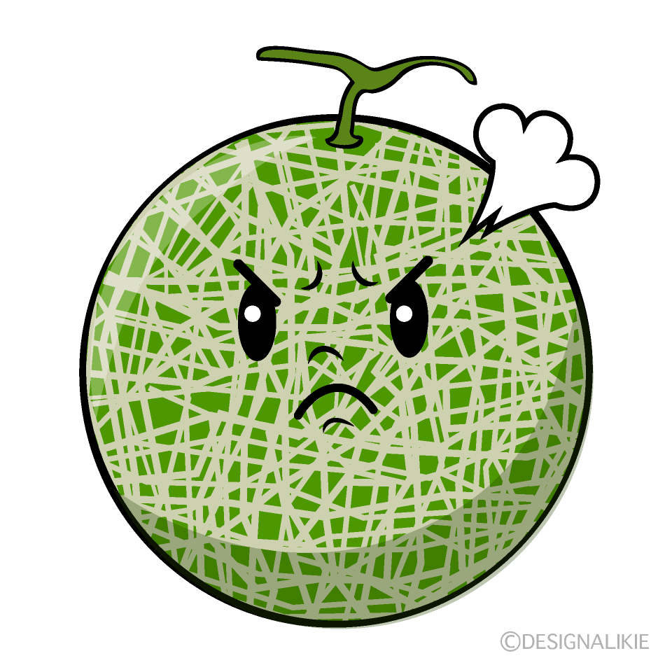 かわいい怒るメロンイラスト