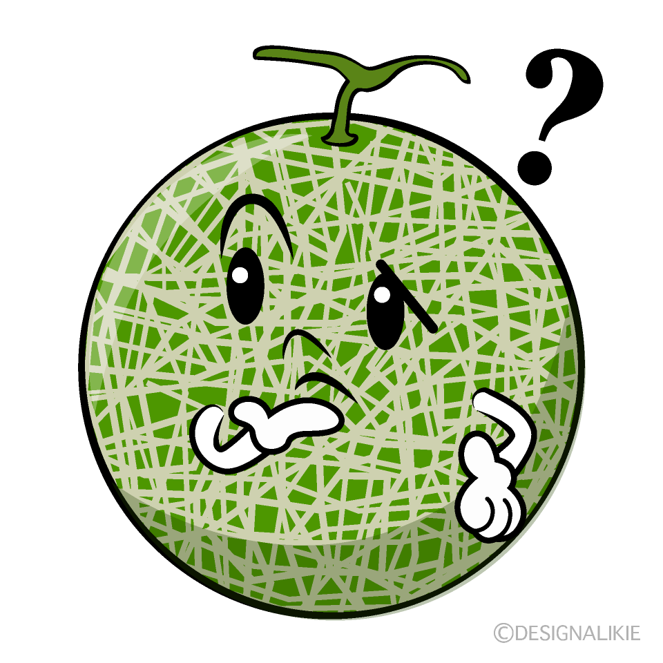 かわいい考えるメロンイラスト