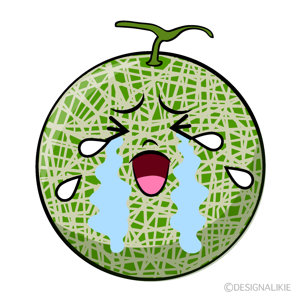 かわいい泣くメロンイラスト