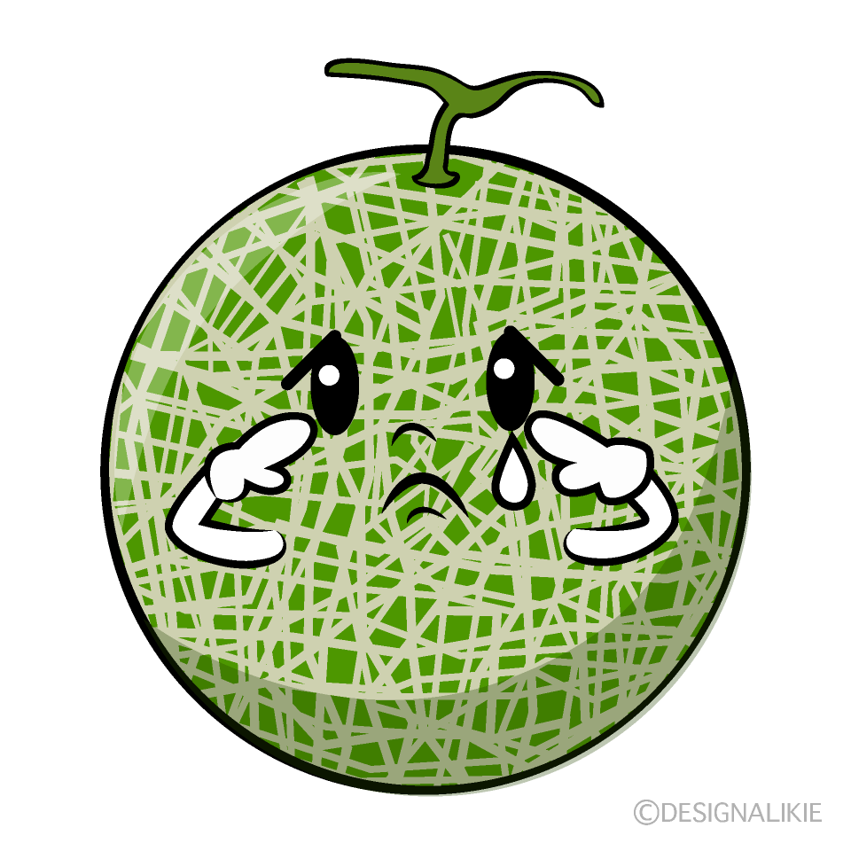 かわいい悲しいメロンイラスト