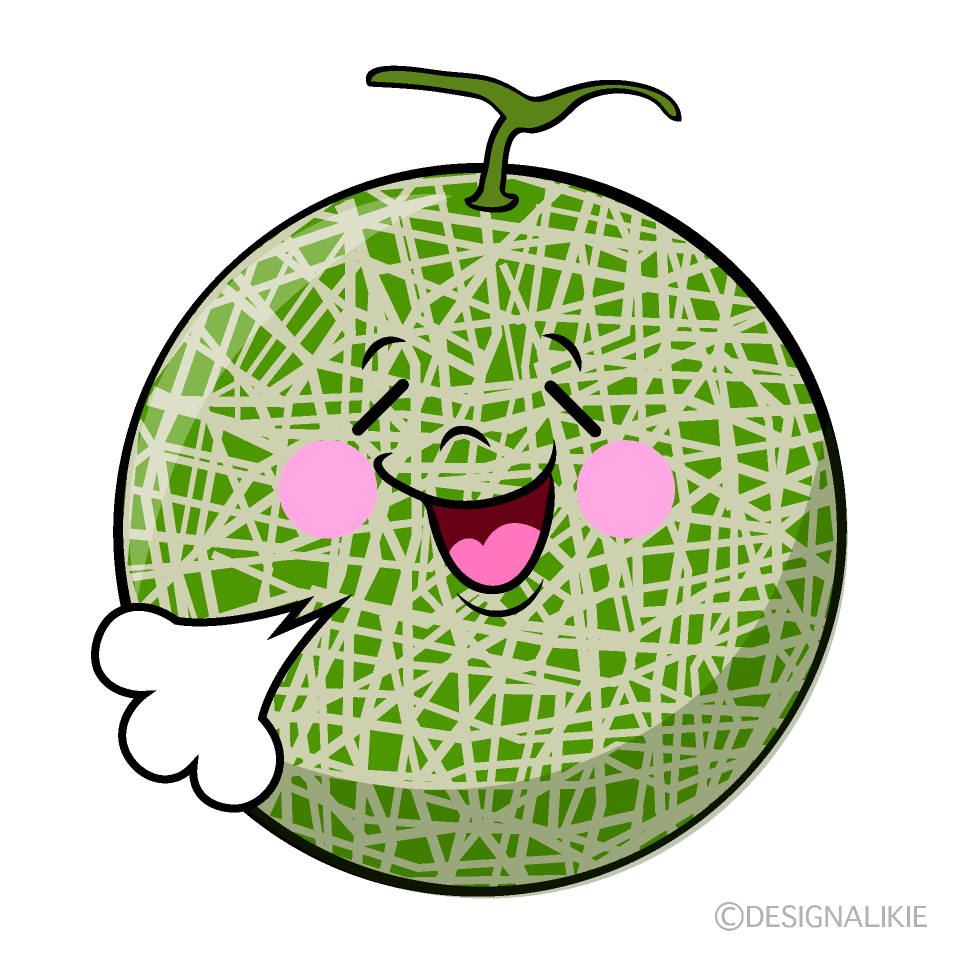 かわいいリラックスするメロンイラスト