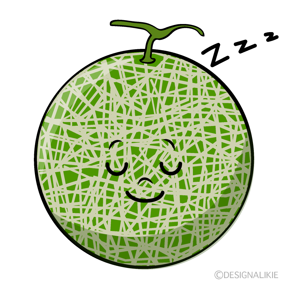 かわいい寝るメロンイラスト