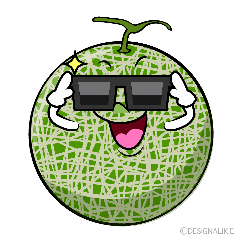 かわいいサングラスのメロンイラスト