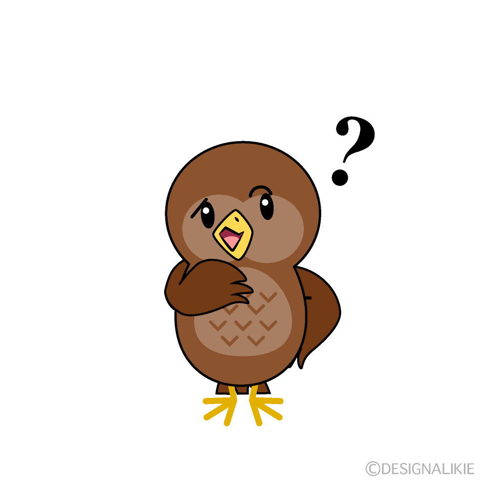 かわいい考えるフクロウイラスト