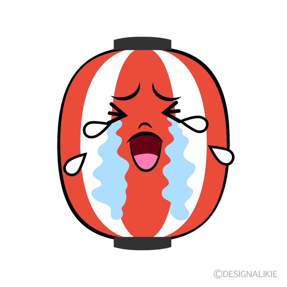 かわいい泣く赤提灯イラスト