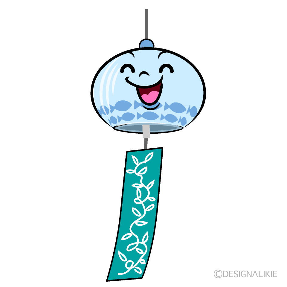かわいい笑顔の風鈴イラスト