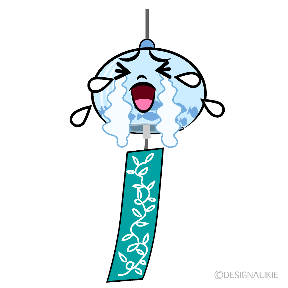 かわいい泣く風鈴イラスト