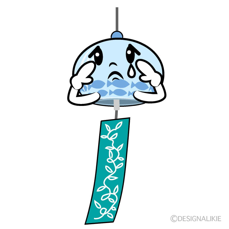 かわいい悲しい風鈴イラスト